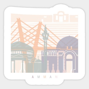 AMMAN SKYLINE POSTER PASTEL Sticker